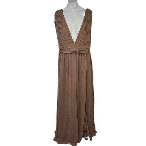 Lulu's Tan Maxi Dress - Picture 2 of 8